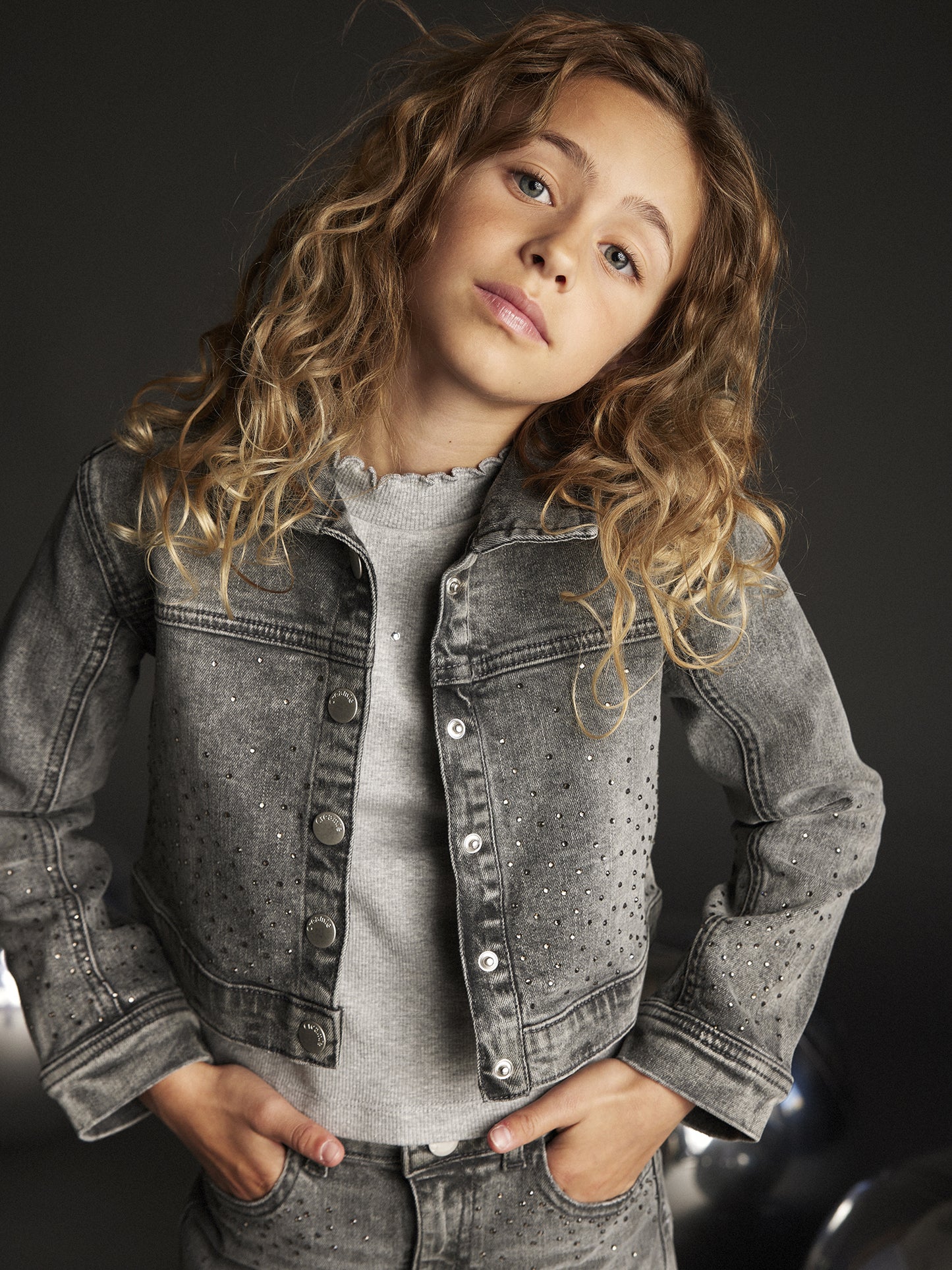Langarmshirt mit Strass-Steinchen