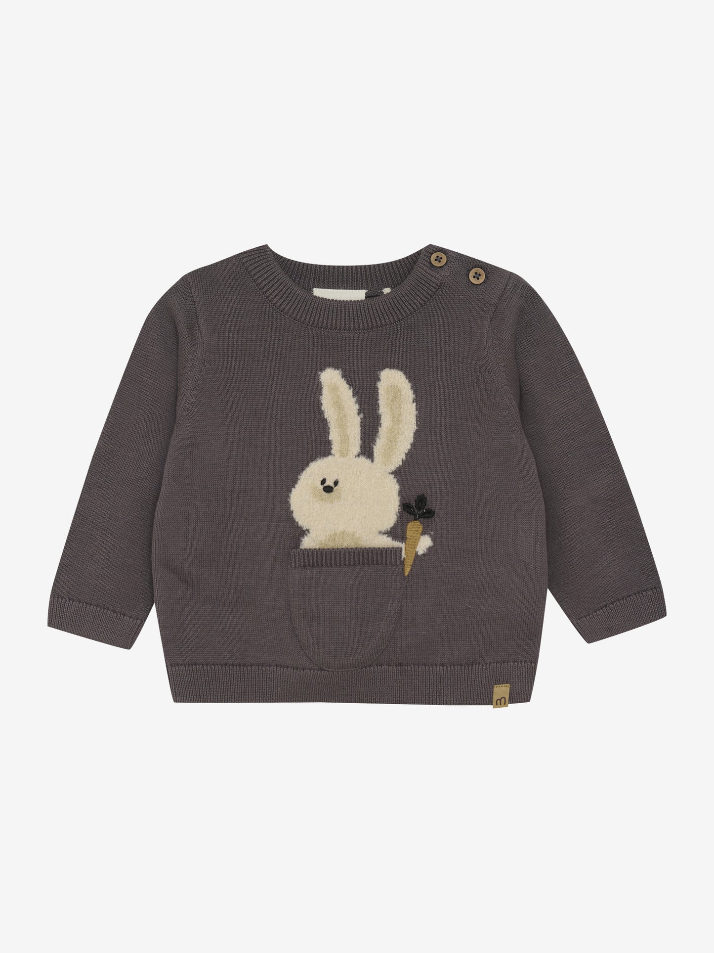 Baby Pullover mit Hasenmotiv und kleiner Tasche