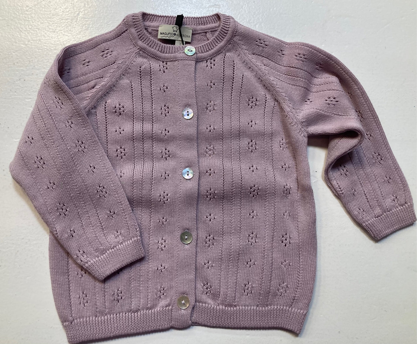 Baby Strickjacke, 100% Bio Merino Wolle, weiß oder rosé