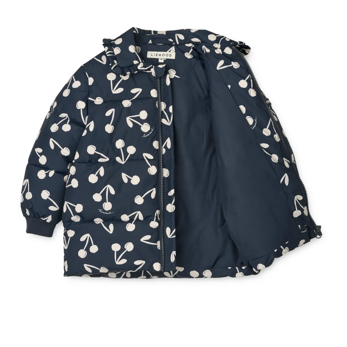 Liewood Daunenjacke "Anemone" mit Kirschen-Print