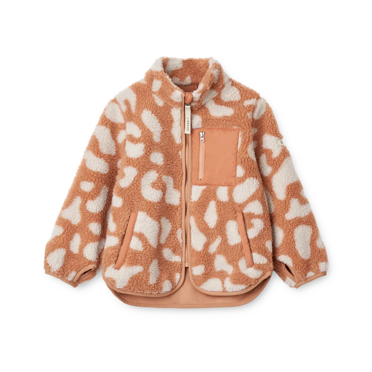Liewood Jacke, Leo Print, natur + schwarz, Teddyfleece