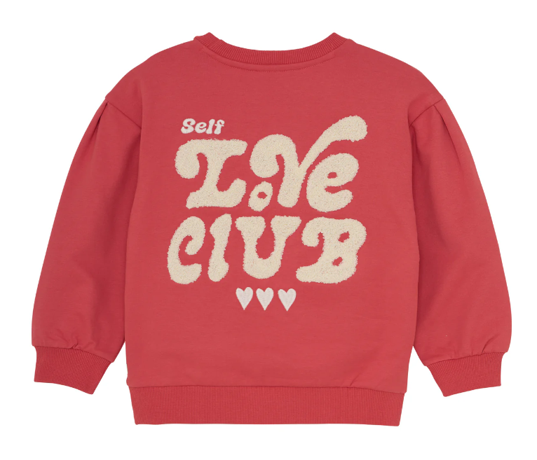 Sweater mit flauschigem Print, rot-rosa