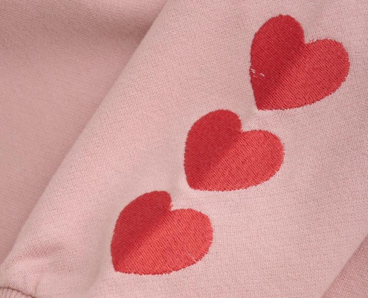 Sweater mit Ärmel - Herzprint, rosa