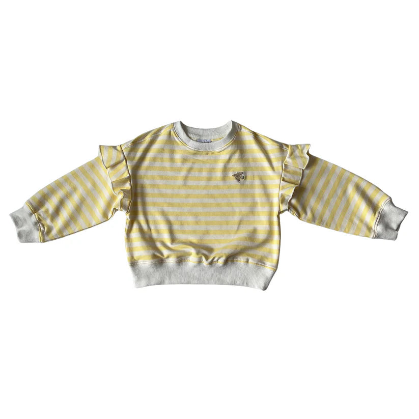 Sweat Shirt "lille havn", gestreift, gelb oder terracota-rosa