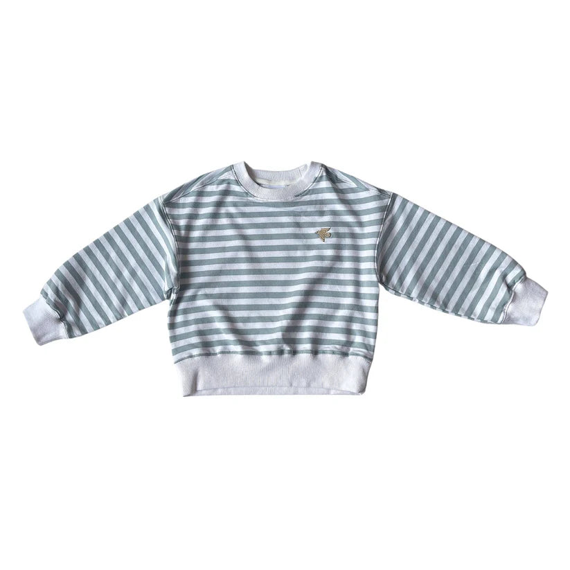 Sweat Shirt "lille havn", blau gestreift