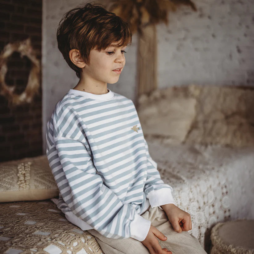 Sweat Shirt "lille havn", blau gestreift