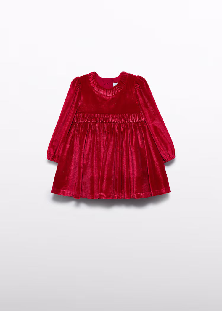 Festliches Baby Kleid aus rotem Samt