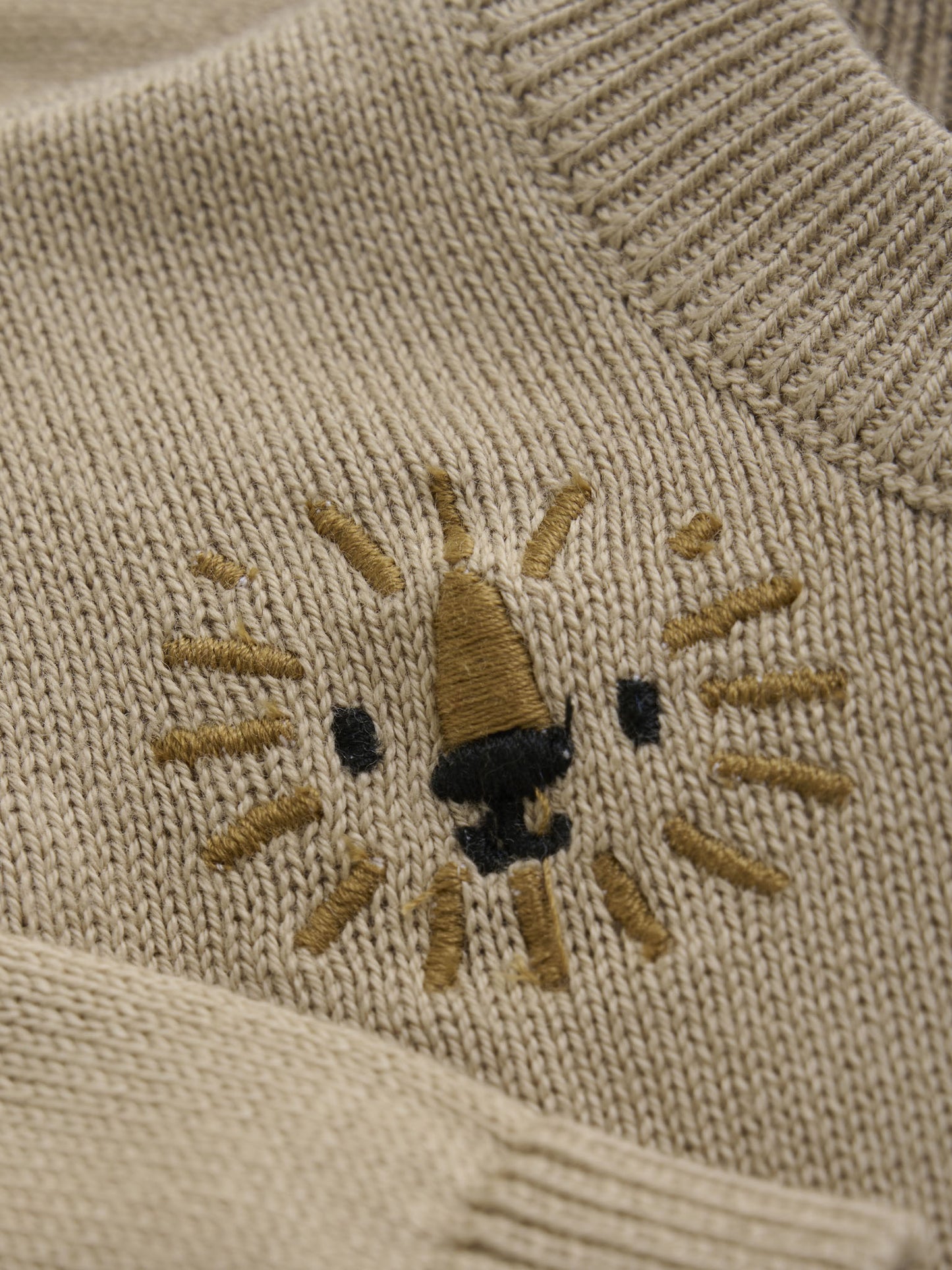 Baby Strickjacke mit Löwen Stickerei