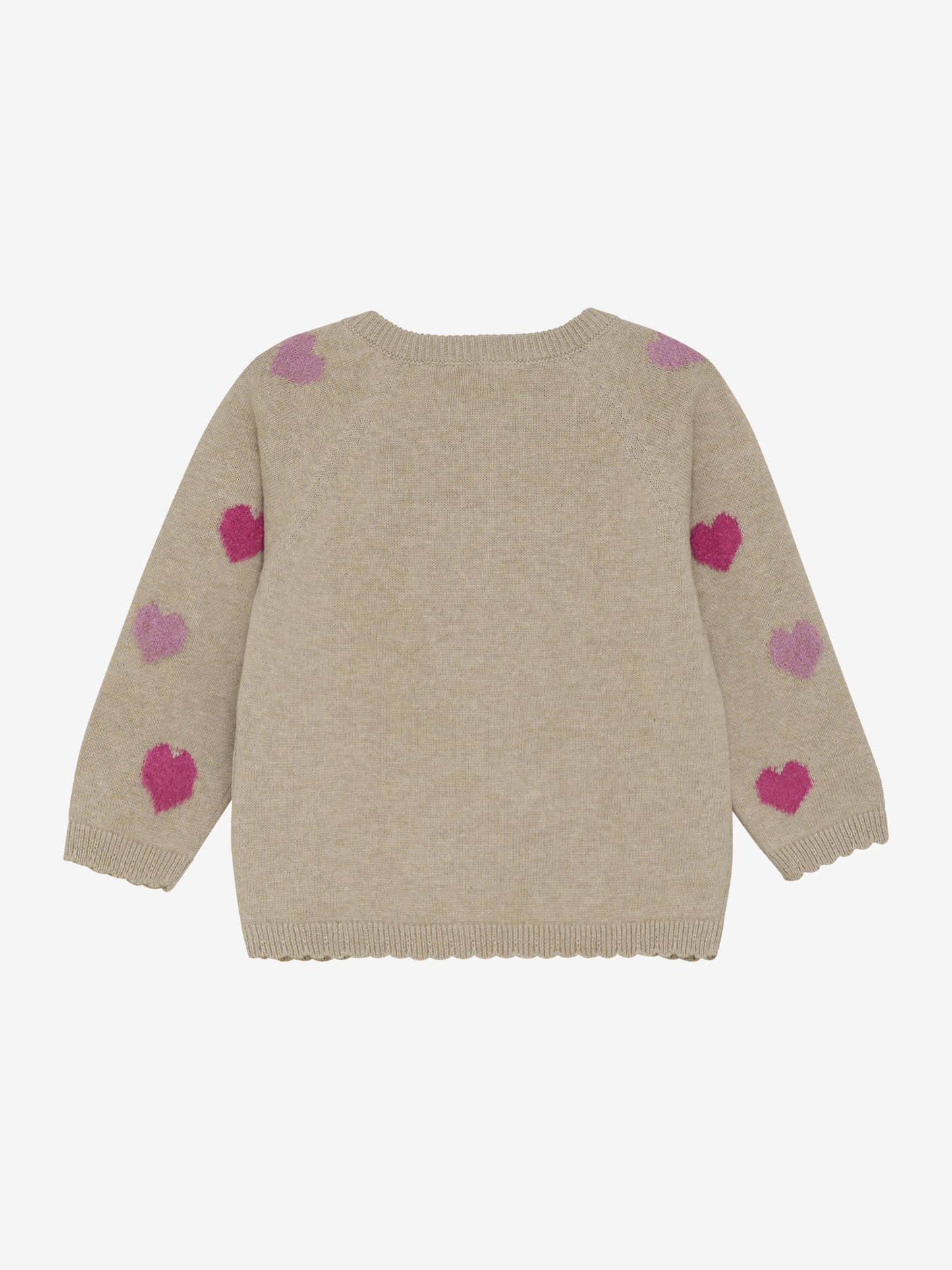 Baby Strickjacke mit Herzmotiv und Rüschen