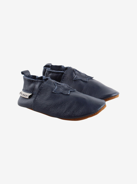 Leder Hausschuhe, Navy