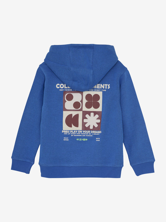 Daily Seven Hoodie, blau mit "Collect Moments"-Print
