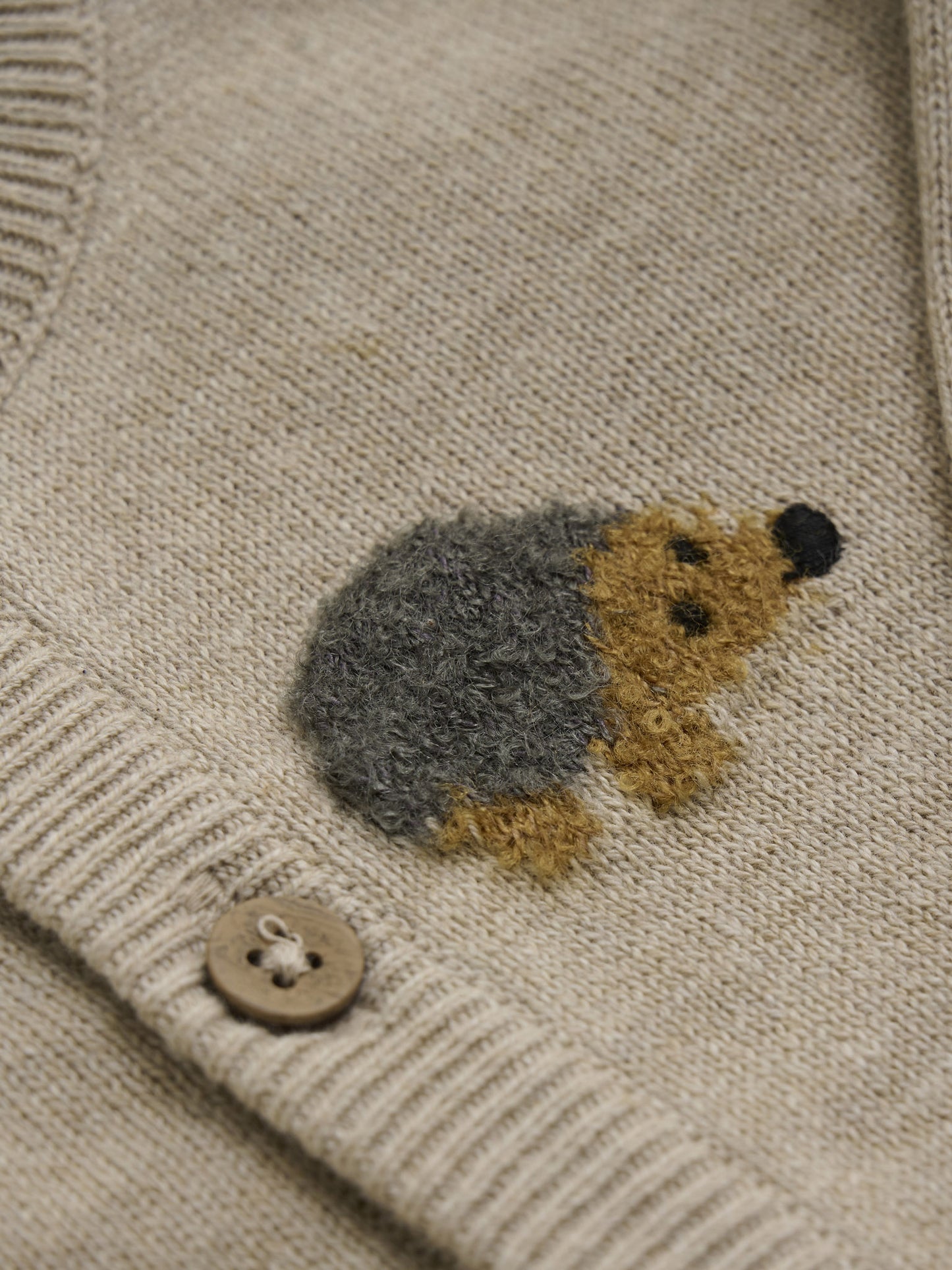 Baby Strickjacke mit Igel Motiv