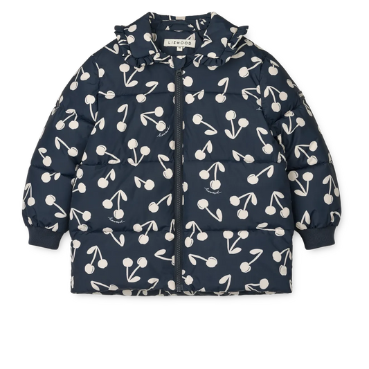 Liewood Daunenjacke "Anemone" mit Kirschen-Print