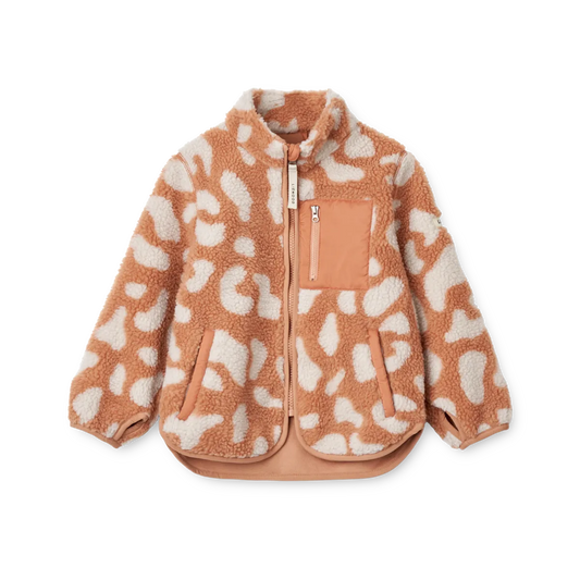 Liewood Jacke, Leo Print, tuscany rose + natur, Teddyfleece