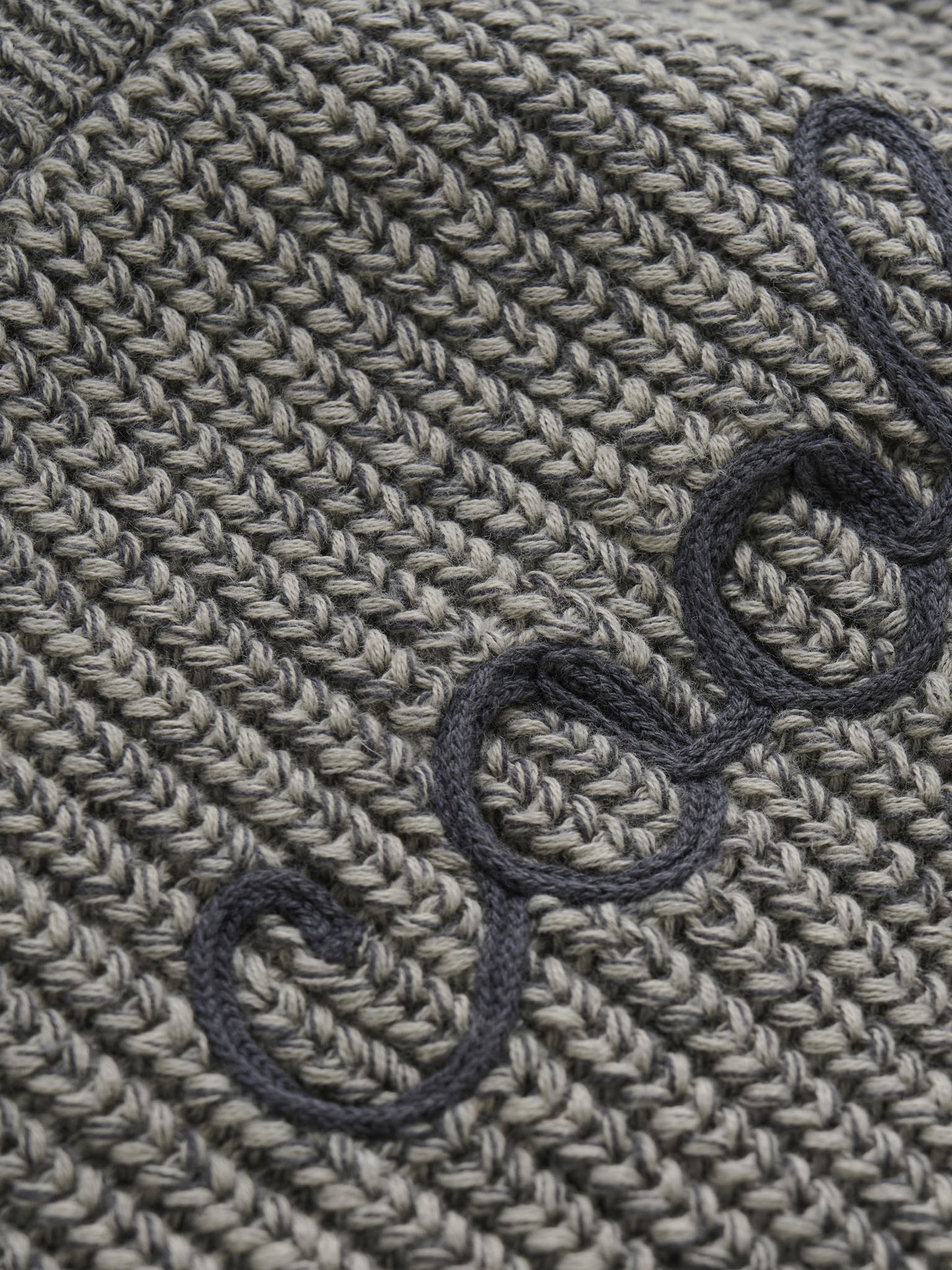 Minymo Pullover grau meliert mit Stickerei
