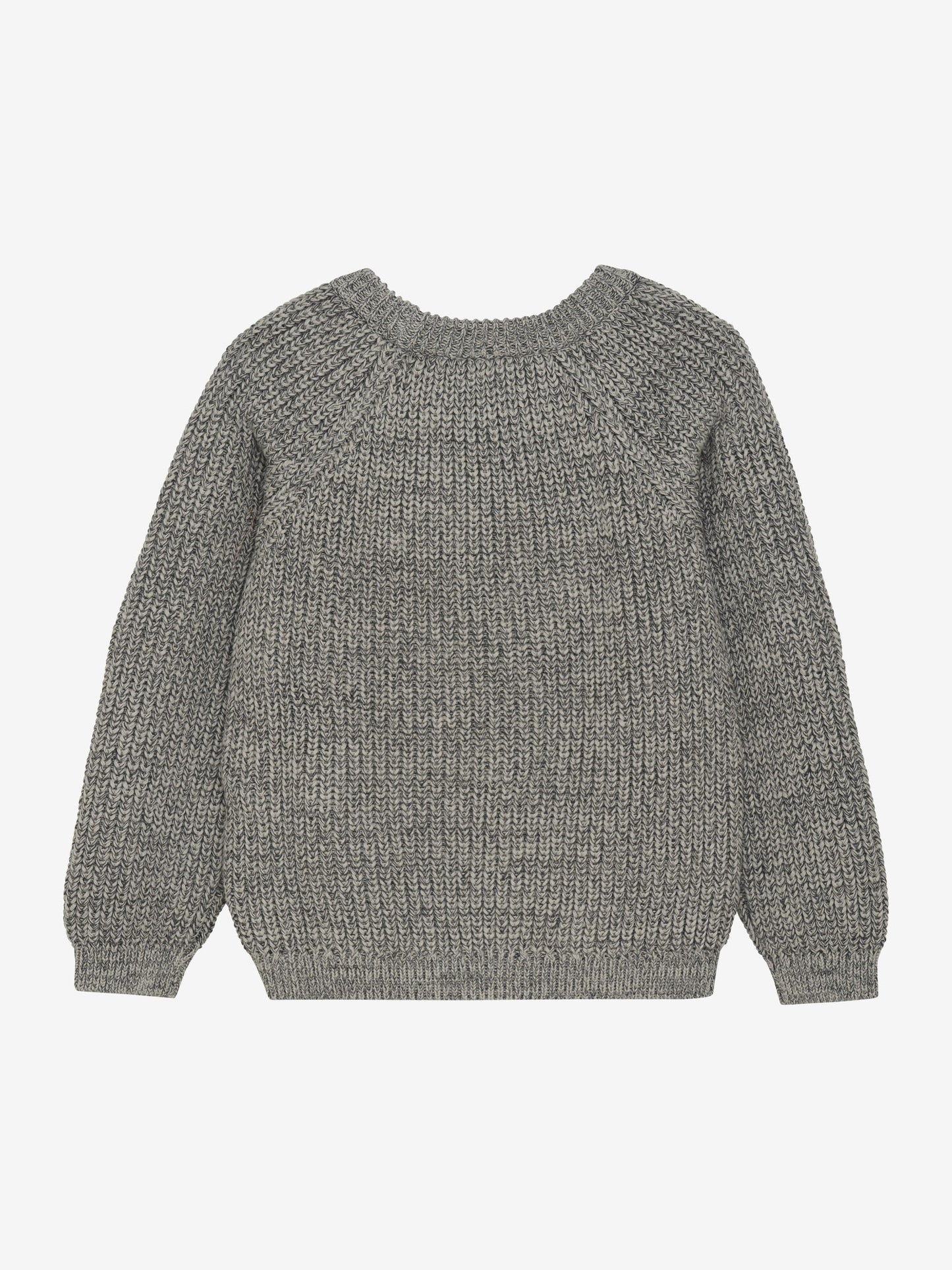 Minymo Pullover grau meliert mit Stickerei