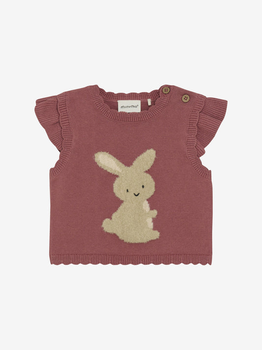 Baby Pullunder mit Hasen-Motiv und Rüschenkante