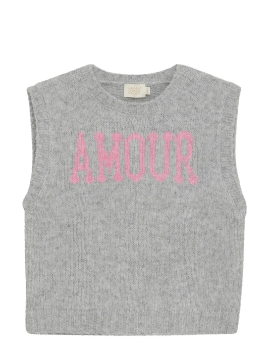 Pullunder mit Schriftzug "amour"