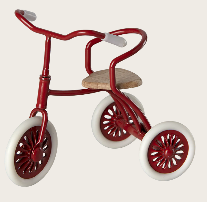 Maileg - Abri à tricycle, Dreirad, Maus -Rot