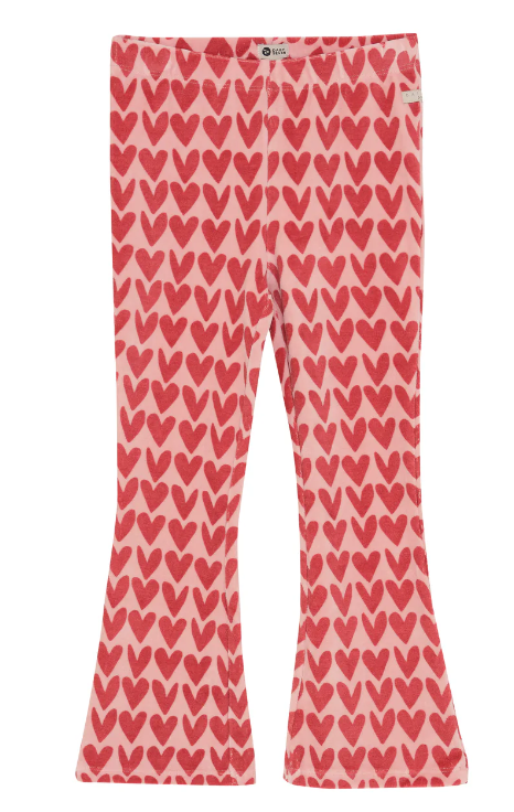 Schlaghose mit Herzprint, rosa-rot / Daily Seven