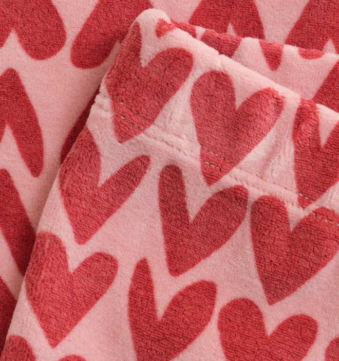 Schlaghose mit Herzprint, rosa-rot / Daily Seven