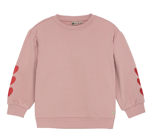 Sweater mit Ärmel - Herzprint, rosa