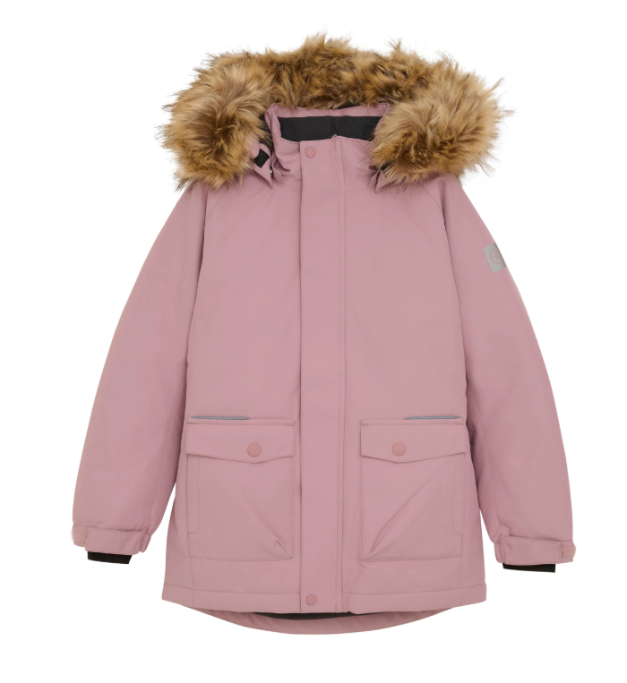 Corlo Kids Winterjacke mit Kapuze (Kunstfell) in rosa