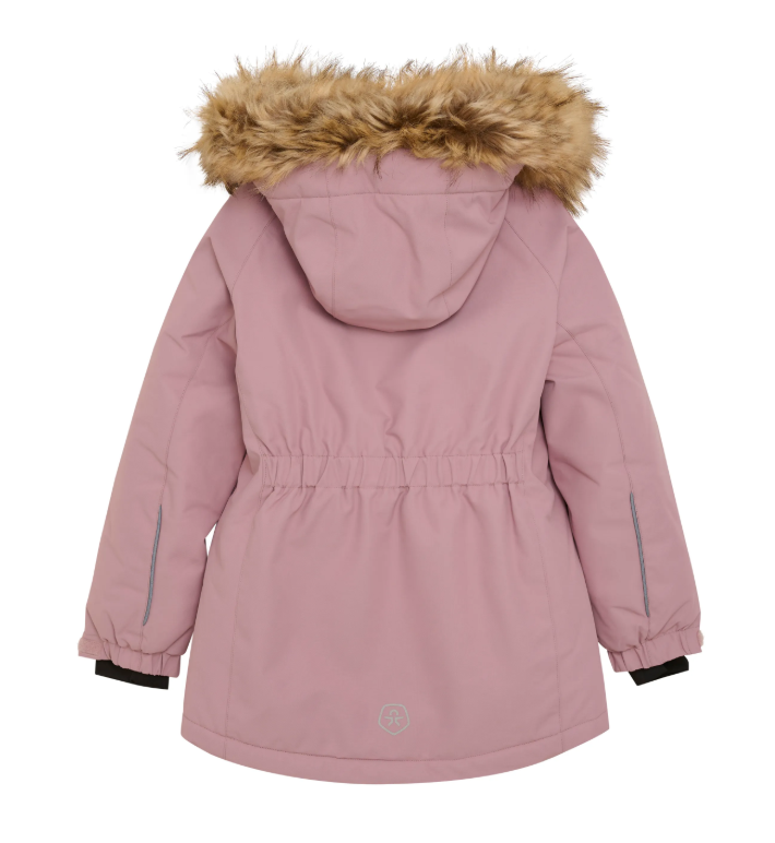 Corlo Kids Winterjacke mit Kapuze (Kunstfell) in rosa