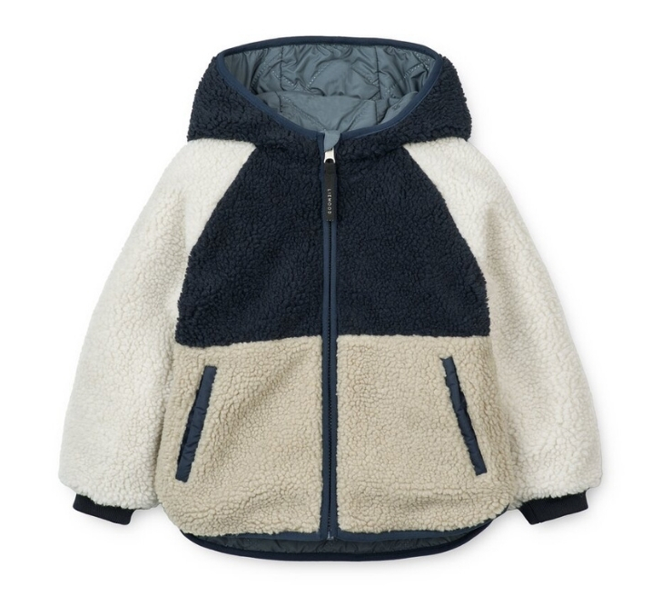 Liewood Plüsch Jacke mehrfarbig, wenbar, "Jackson" blaugrau weiß