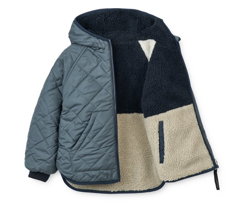 Liewood Plüsch Jacke mehrfarbig, wenbar, "Jackson" blaugrau weiß