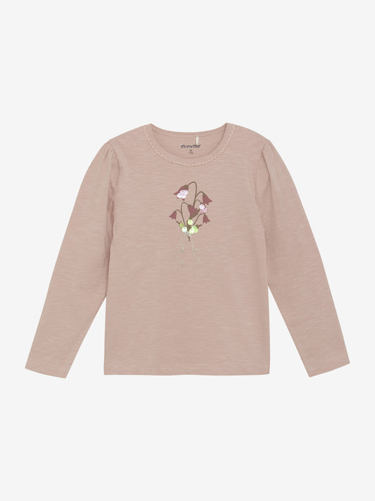 Minymo Langarmshirt mit Pailletten und Glitzer-Print