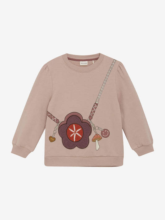 Minymo Sweatshirt mit dekorativem Print und aufgesetzter Tasche