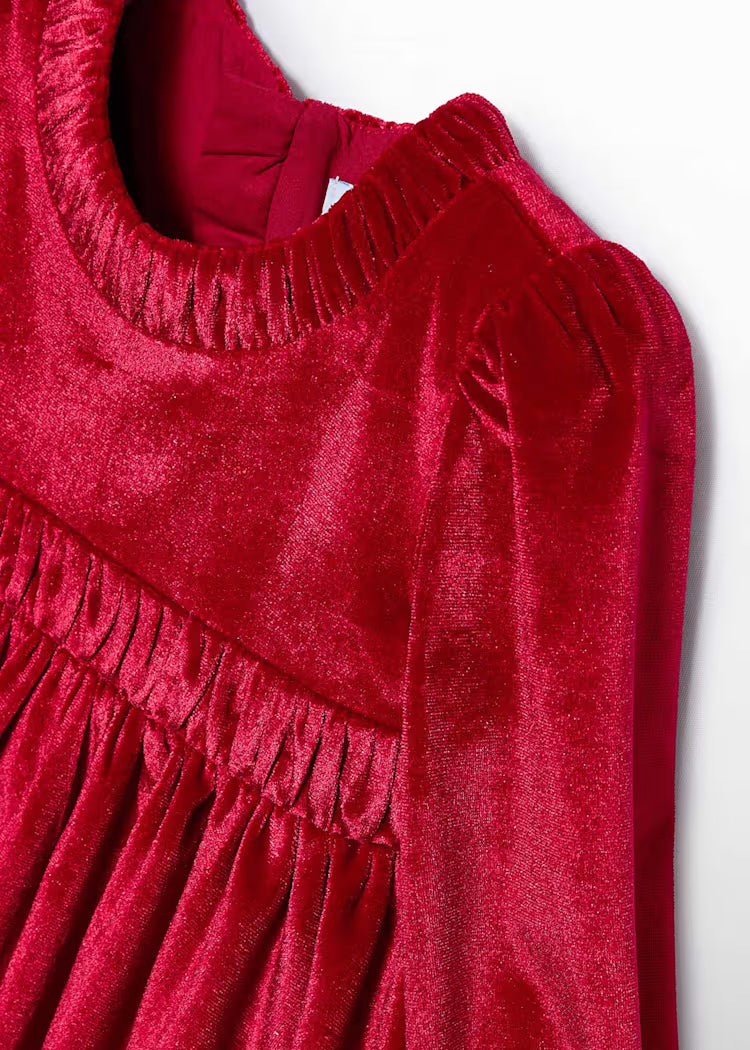 Festliches Baby Kleid aus rotem Samt