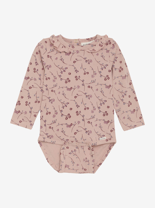 Baby Body mit Blütenprint und Rüschen Kragen