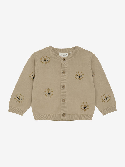 Baby Strickjacke mit Löwen Stickerei